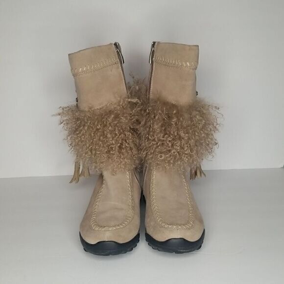 Kefas "Sami New" Authentic Goat Fur Suede Mocassin Winter Boots - Picture 4 of 11